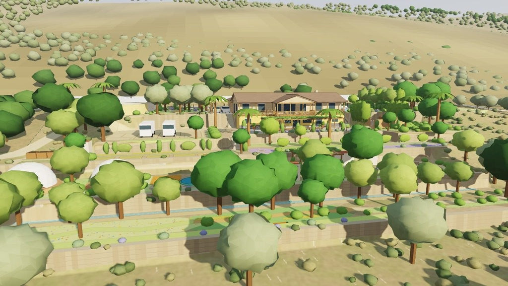 Lumina: 3D model of the whole terraced property seen from the valley