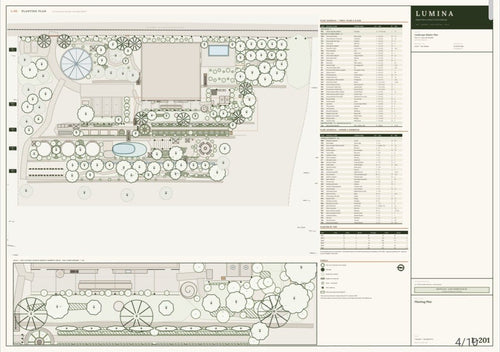 Lumina drawing set, sheet L-201: planting plan